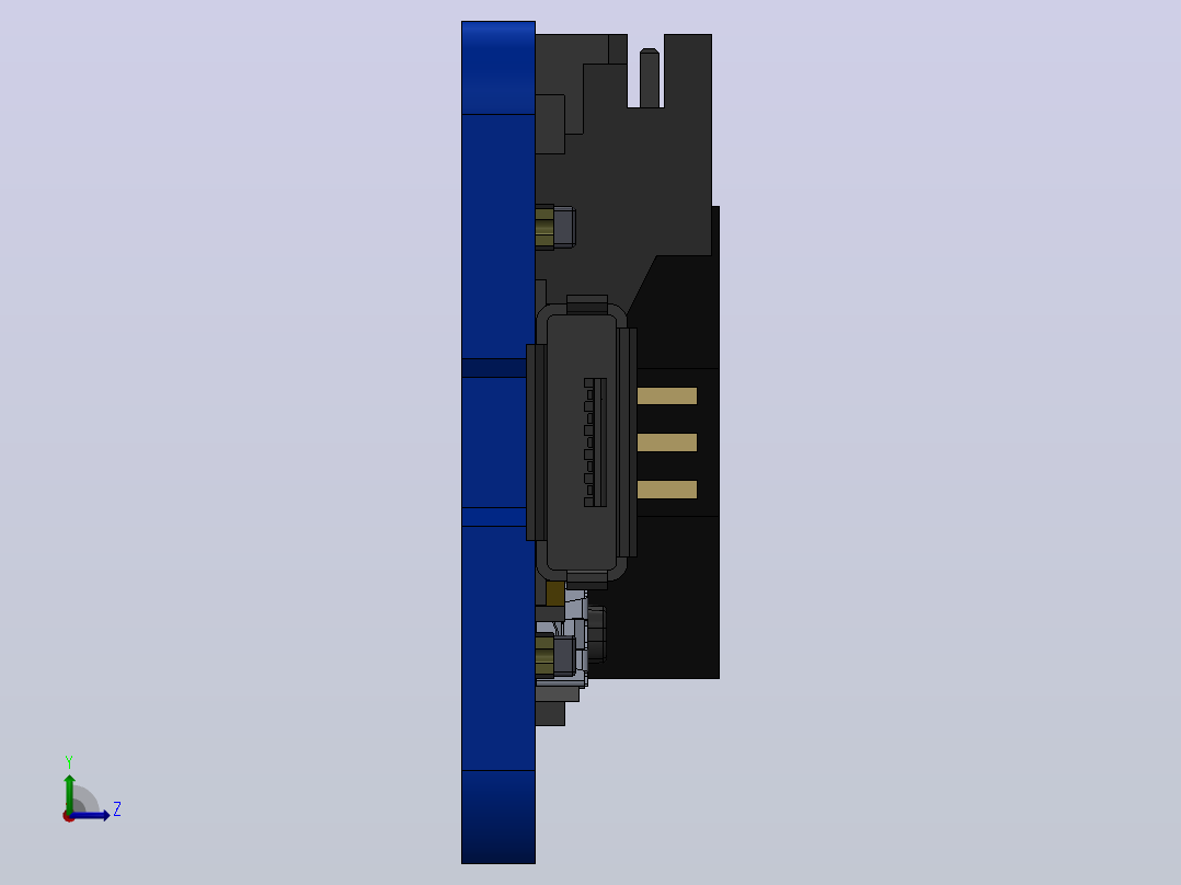 USB  插头分线器左视图