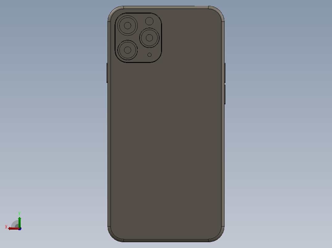 Phone 11 Pro Max 3D模型后视图