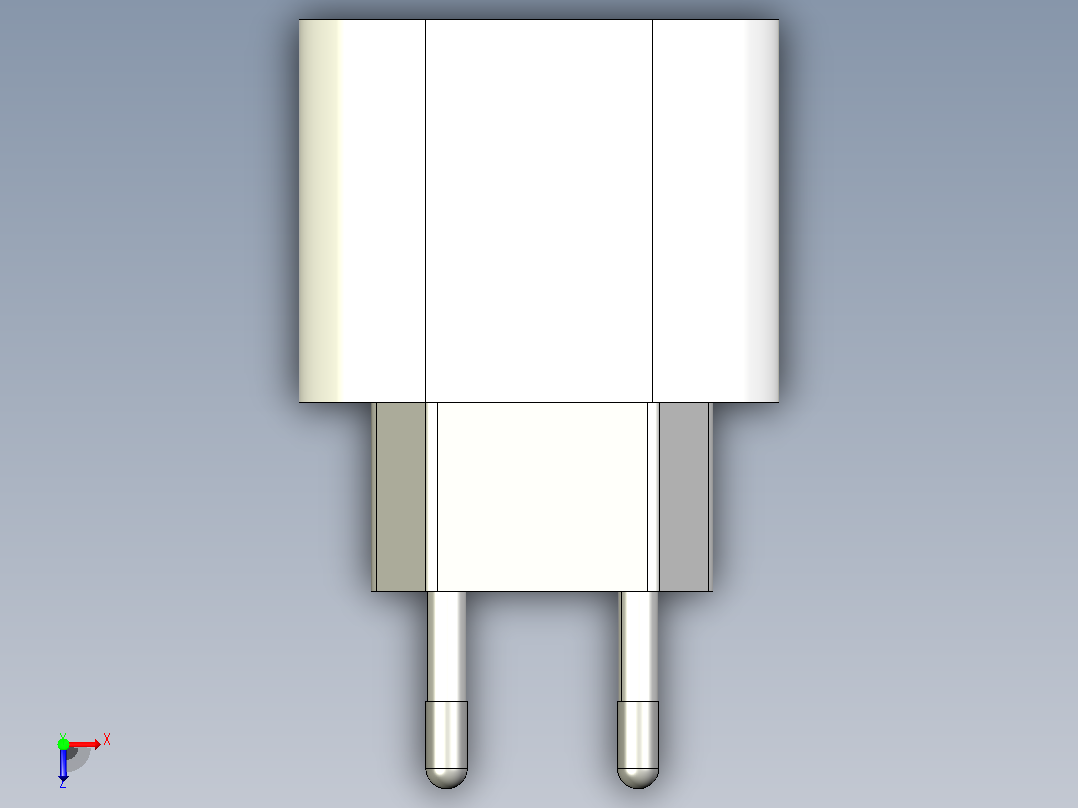 Apple 20W USB-C 电源适配器俯视图