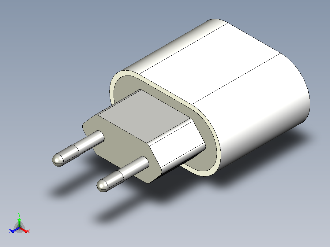 Apple 20W USB-C 电源适配器正等轴测图