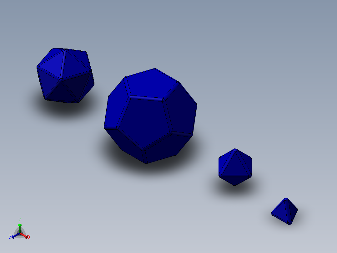 正多面体正等轴测图