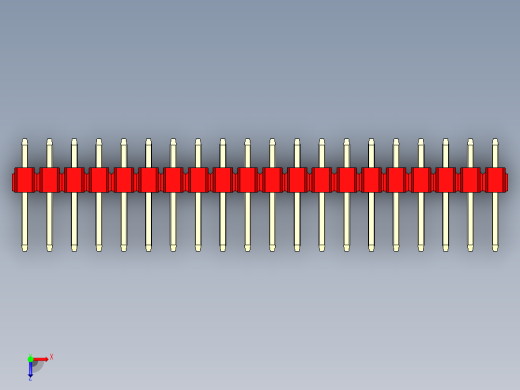 彩色公头100mil（2.54mm）系列-DS1021_red_1x20p_100mil_Type1_rev1.0俯视缩略图