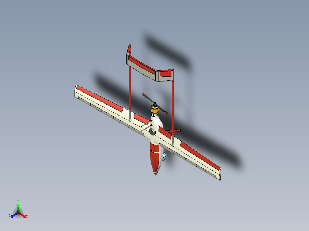 双杆配置无人机微型和中型设计,最大有效载荷能力800-1000克主视图