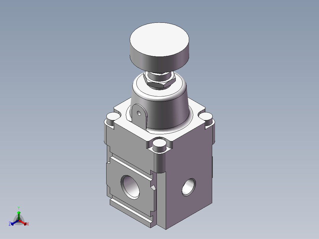 精密调压阀RPE1000-8-07（带固定座）（不带压力表）正等轴测图