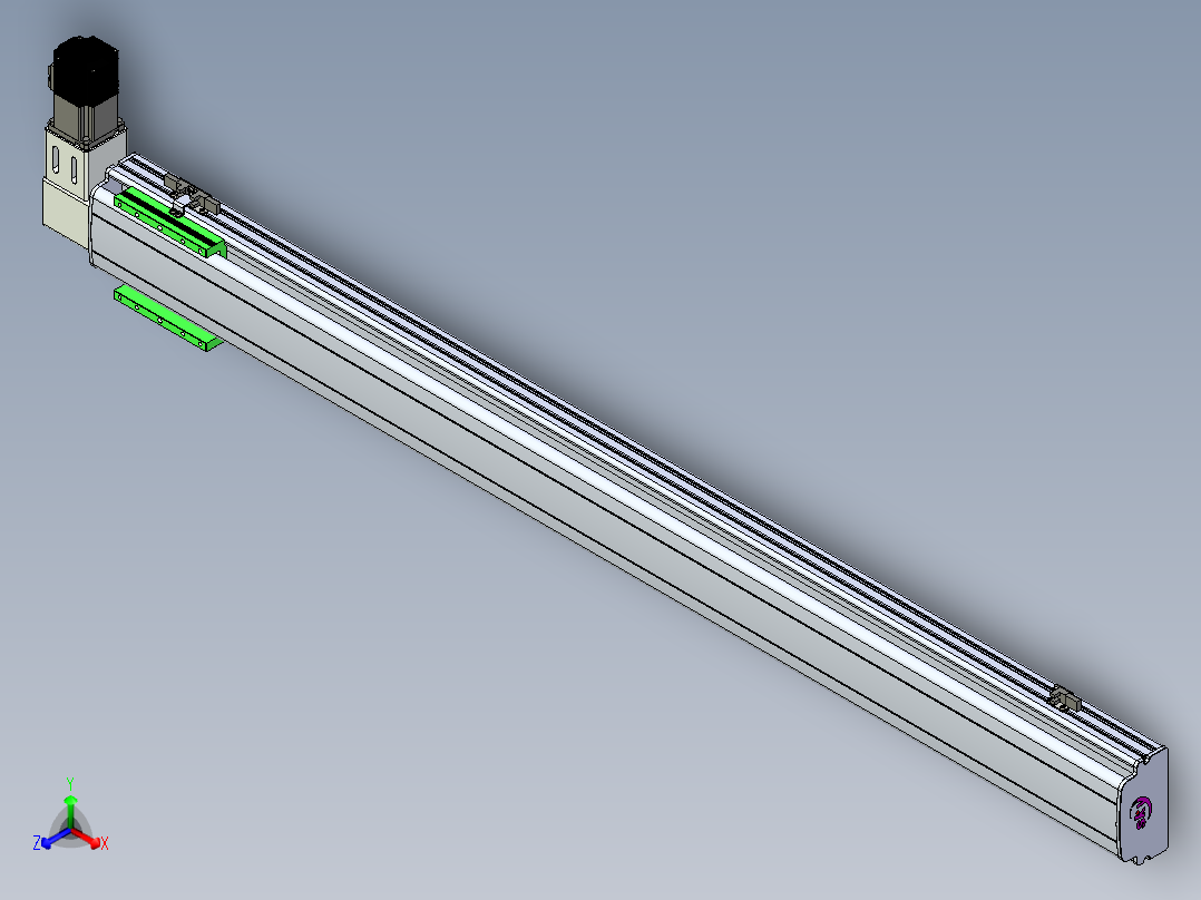同步带滑台-半封闭B13-L90-S1300-R-P40-D3正等轴测图