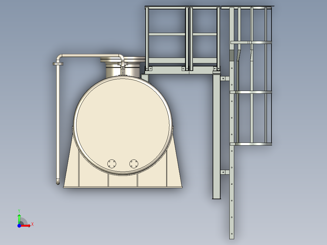 6立方带梯罐体前视图