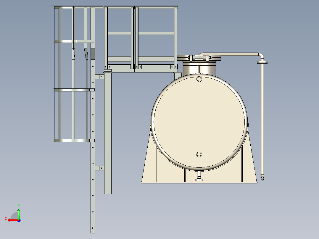 6立方带梯罐体后视图