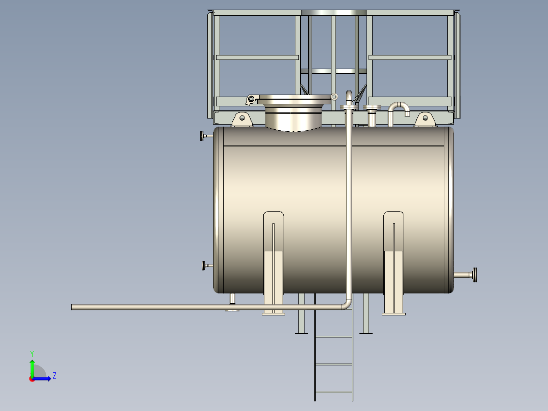 6立方带梯罐体左视图