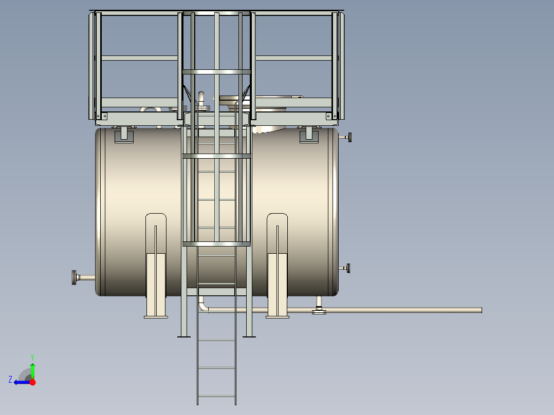6立方带梯罐体右视图