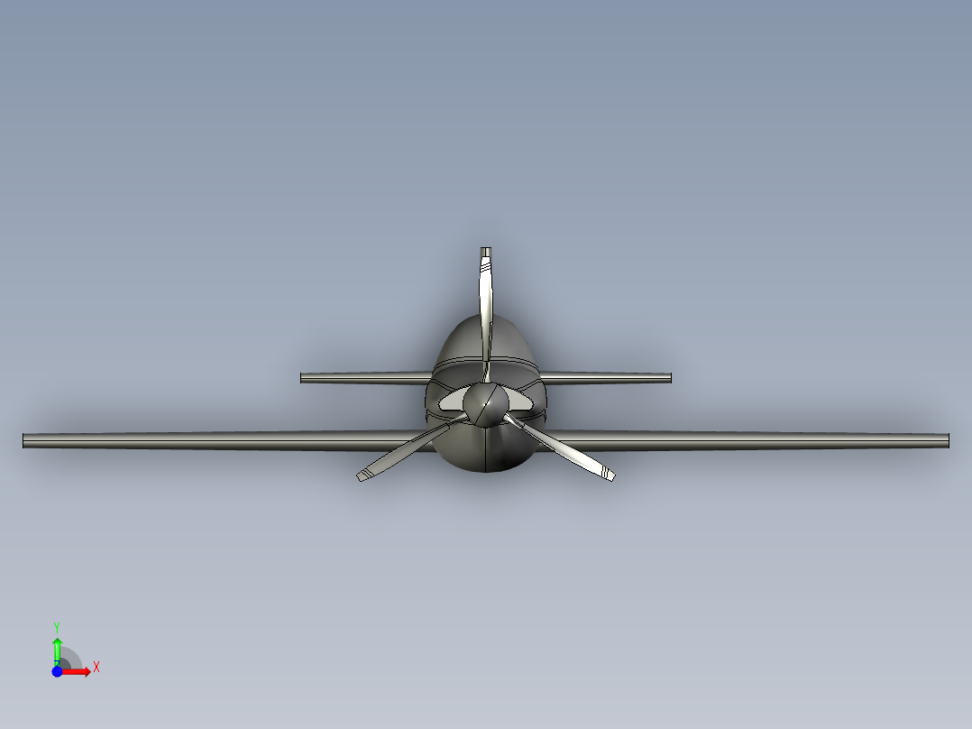 单座小飞机前视图