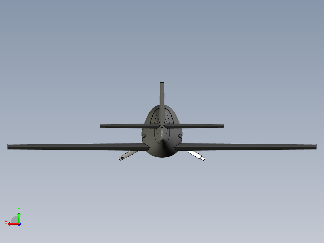 单座小飞机后视图