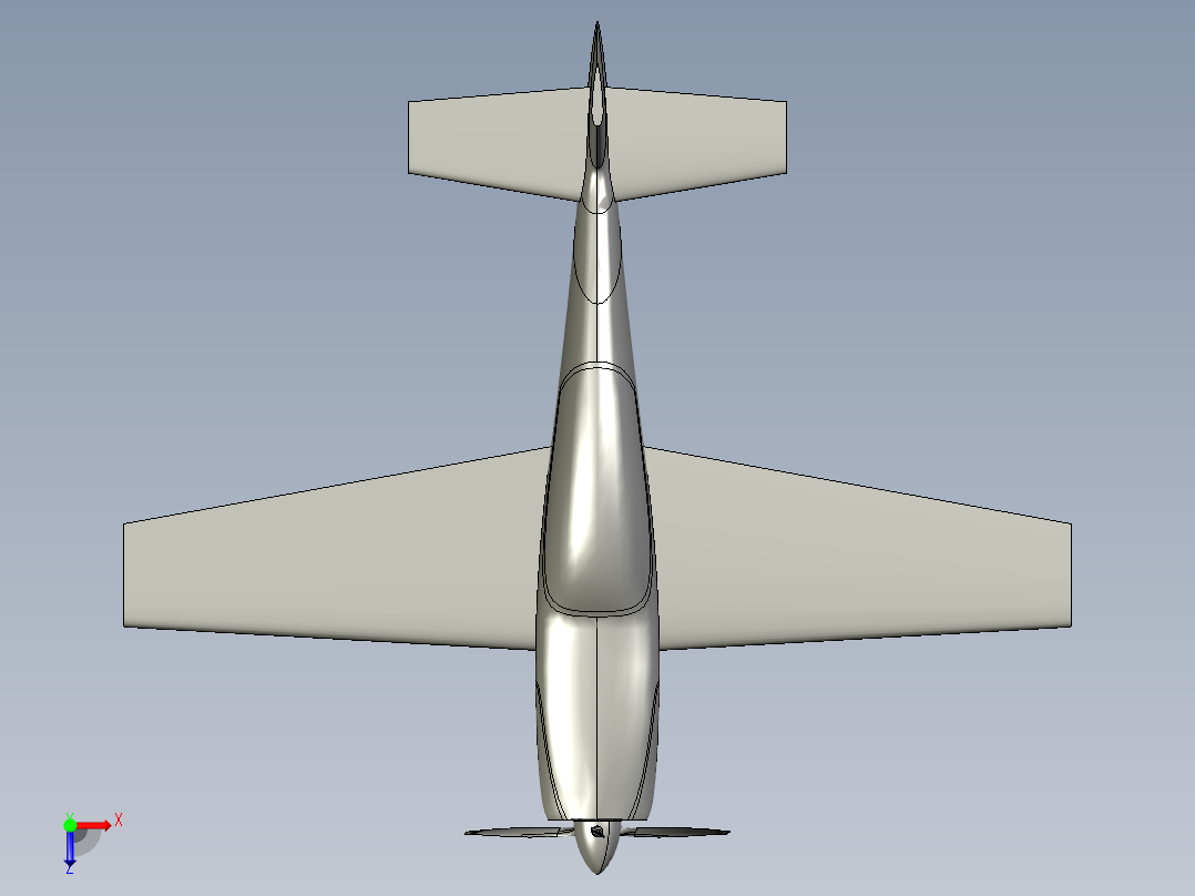 单座小飞机俯视图