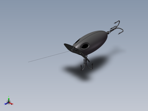 鱼钩正等轴测缩略图