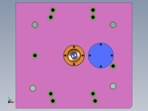 高效3D模具图（冷流道+热流道+叠层）前视缩略图