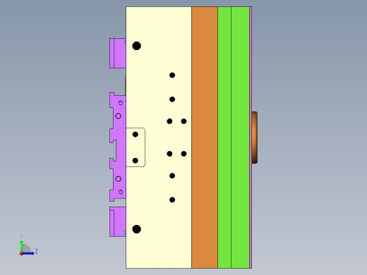 高效3D模具图（冷流道+热流道+叠层）左视缩略图