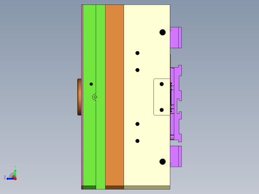 高效3D模具图（冷流道+热流道+叠层）右视缩略图