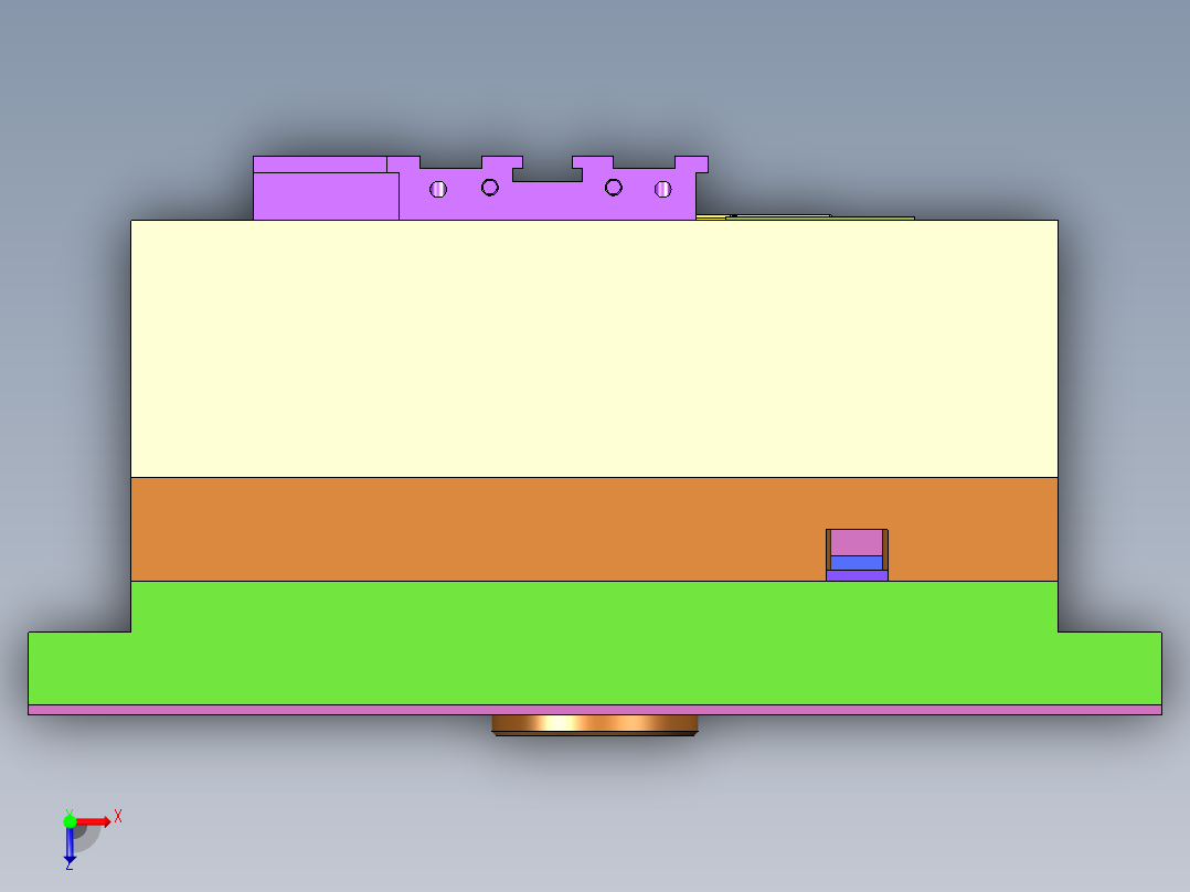 高效3D模具图（冷流道+热流道+叠层）俯视图