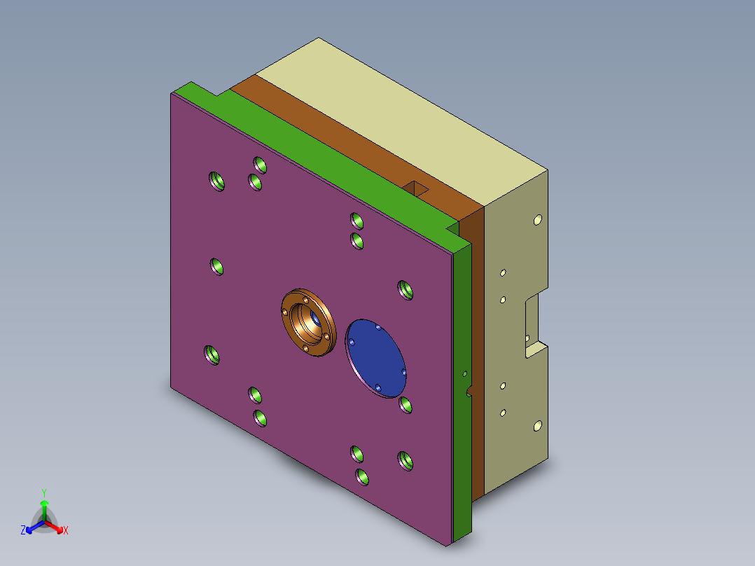 高效3D模具图（冷流道+热流道+叠层）正等轴测图