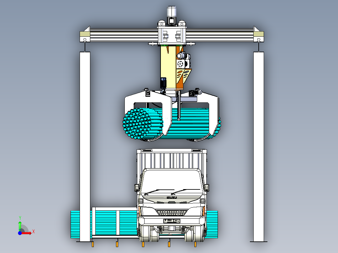 伸缩传输前视图