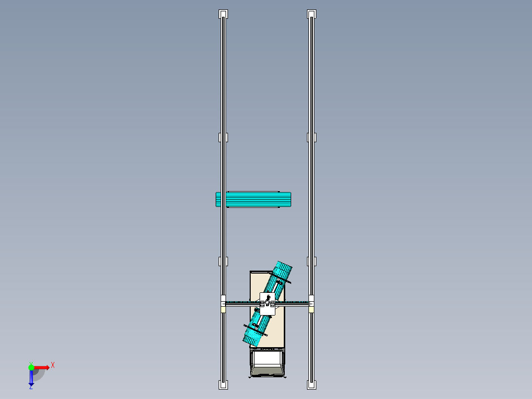 伸缩传输俯视图