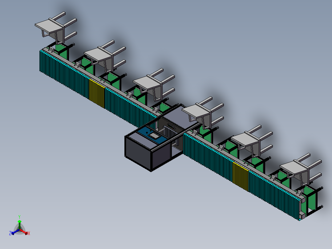 自动冲压设备生产线sw17正等轴测图