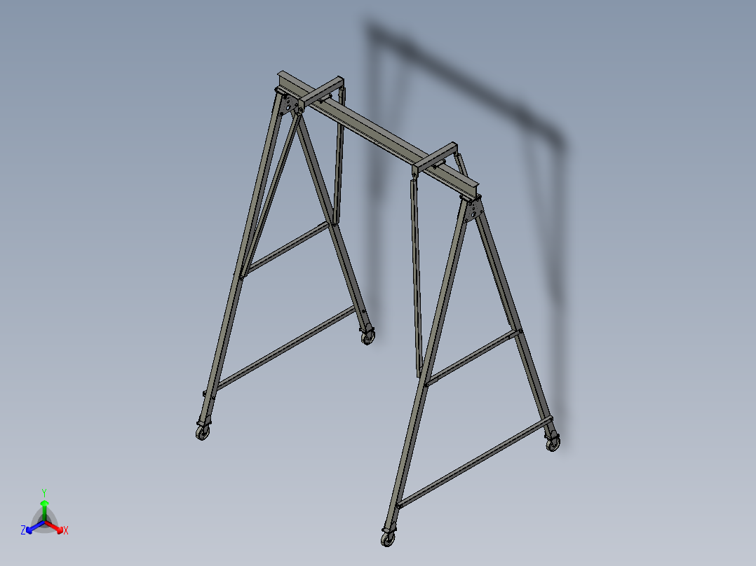 2吨门式起重机正等轴测图