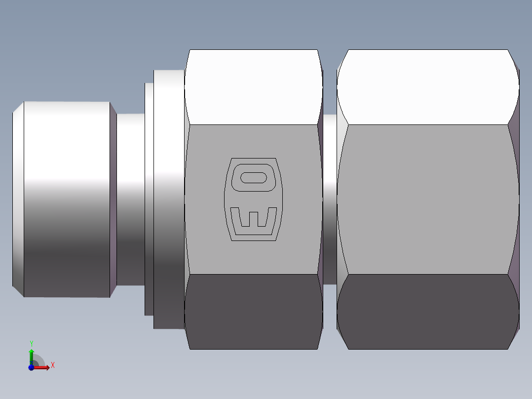 直通管螺纹组合接头、2DC-06-18WD前视图