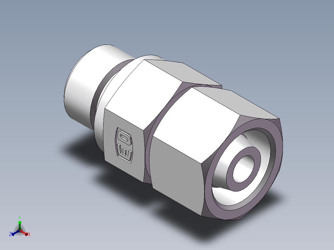 直通管螺纹组合接头、2DC-06-18WD正等轴测图