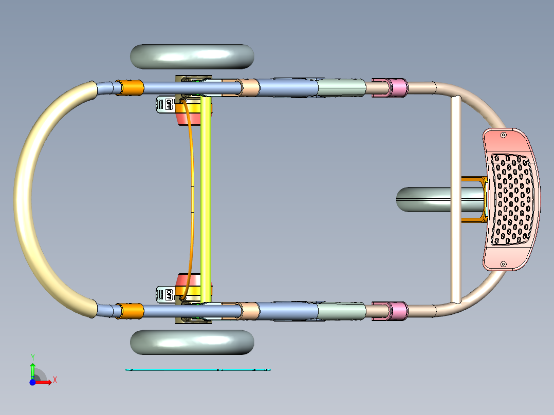 婴童三轮车前视图