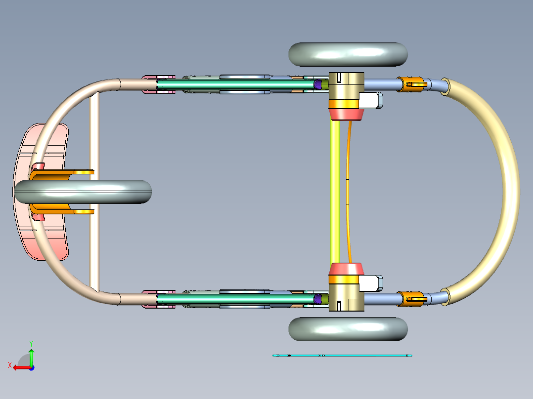 婴童三轮车后视图