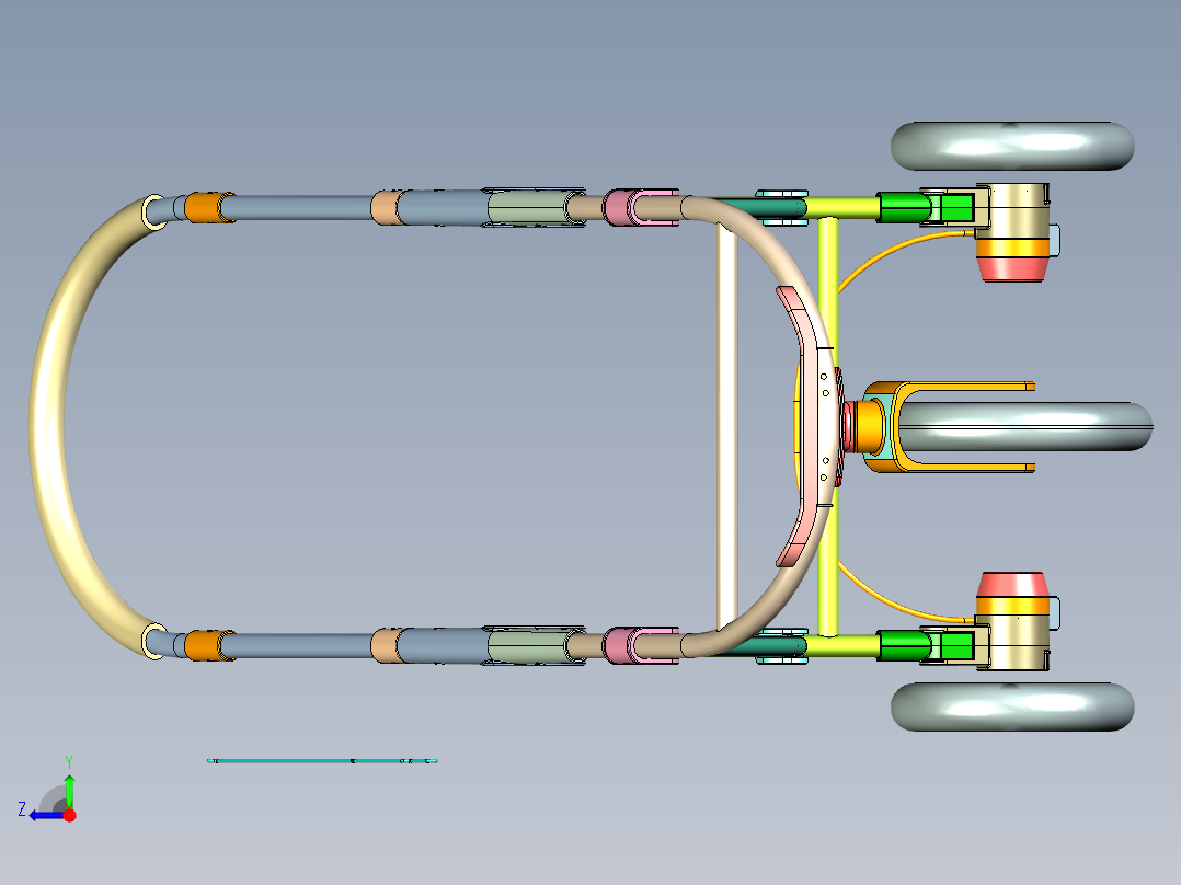婴童三轮车右视图