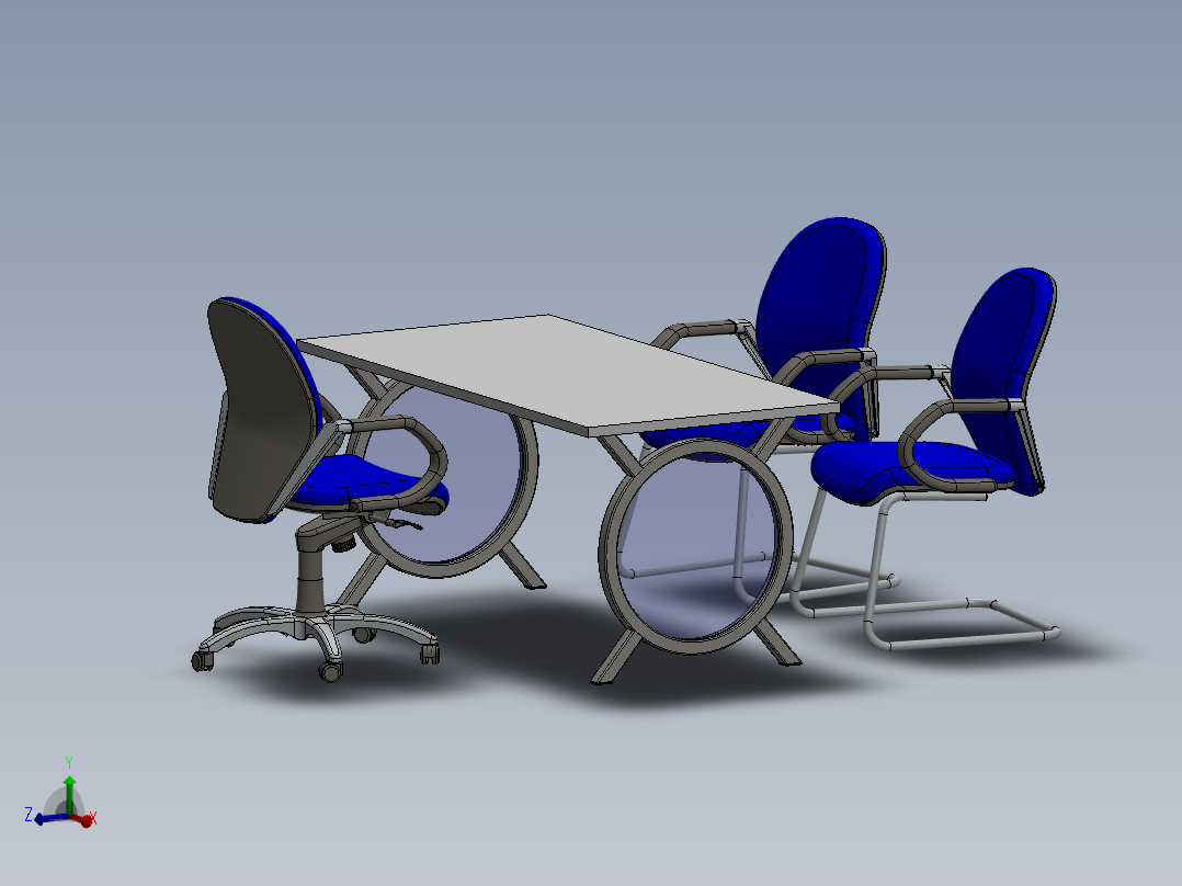 电脑桌(57)主视图