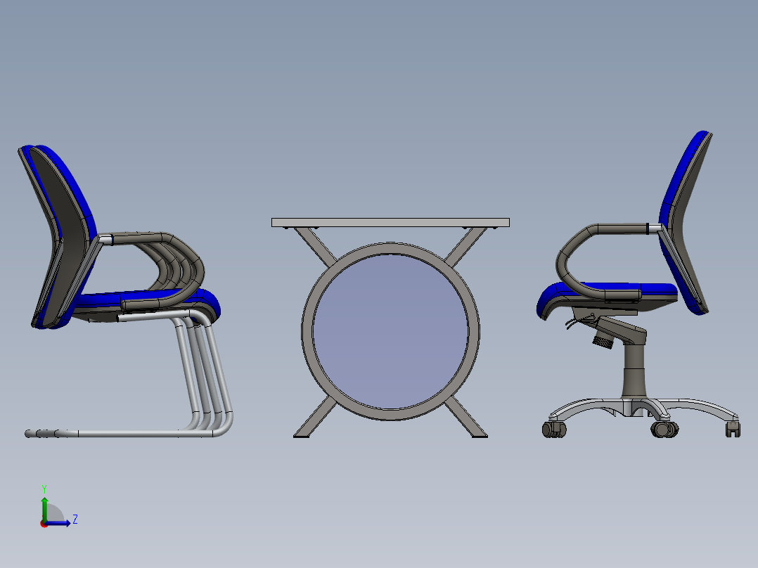 电脑桌(57)左视图