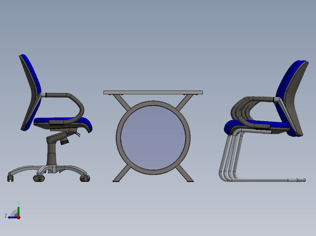 电脑桌(57)右视图