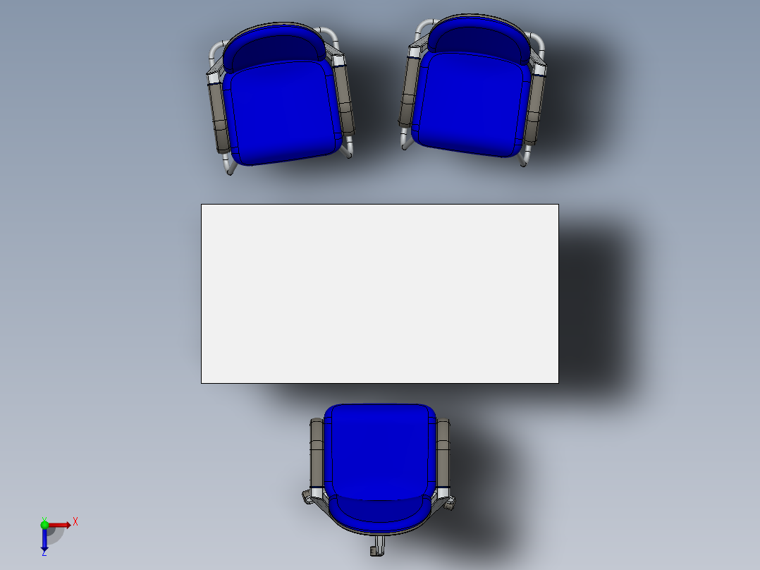 电脑桌(57)俯视图