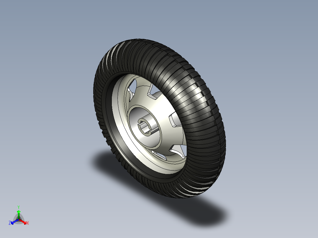 Engino 7 厘米车轮正等轴测图