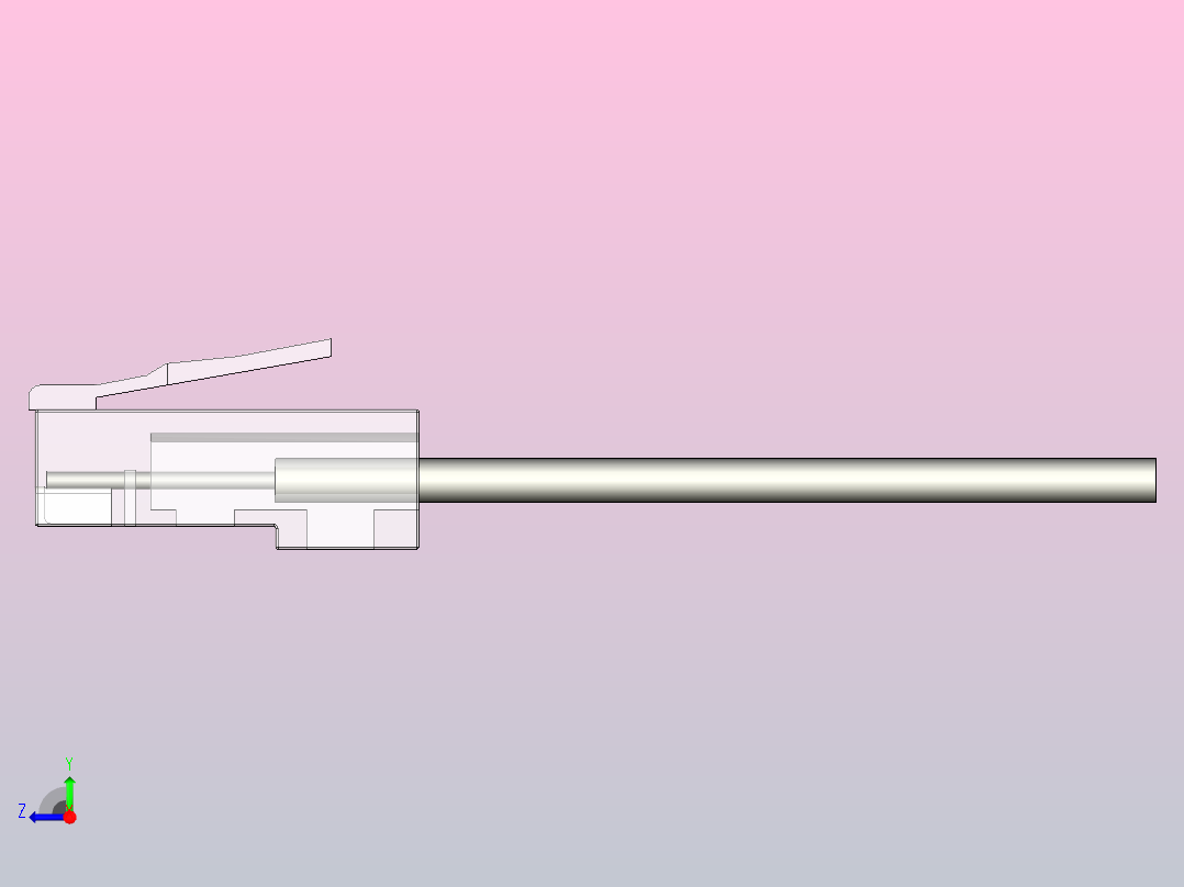 RJ45插头右视图