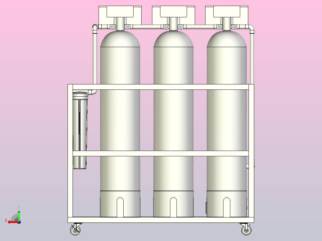 水过滤器模型后视图