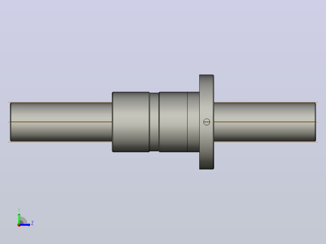 FFZD5008-3滚珠丝杆3D模型左视图