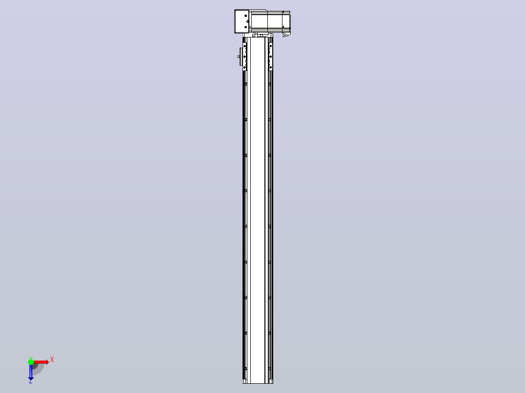 皮带直线轴半封闭可选导轨TPA-HNB-85D-90-L800-RU-C-P20-N3俯视图