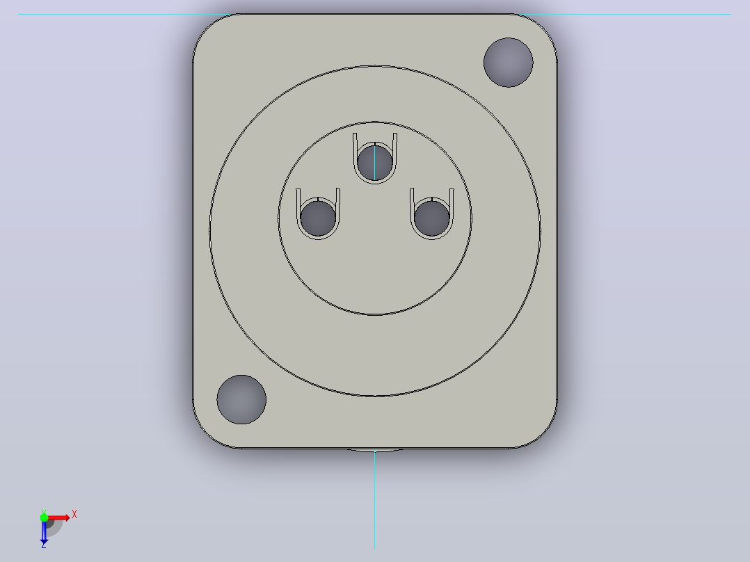 Neutrik NC3FD-LX母插孔俯视图