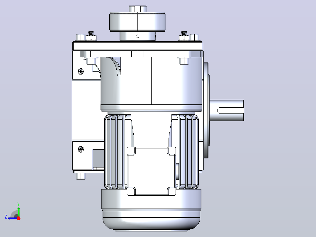 RU110DSF凸轮分割器配电机右视图