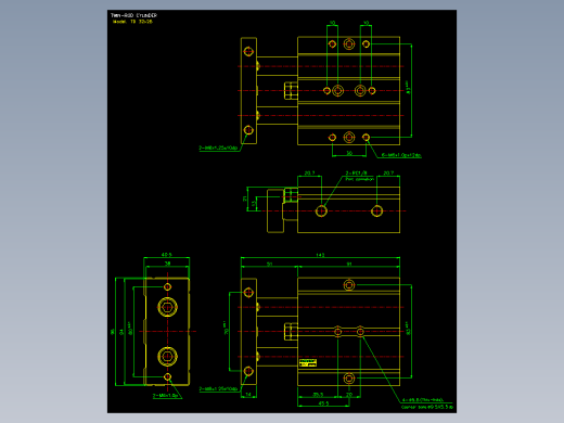 双轴气缸2D-TD32x25