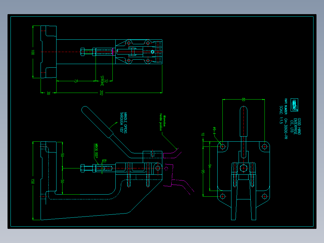手动夹钳快速夹钳快夹cad图纸模型机械设计cad图纸库
