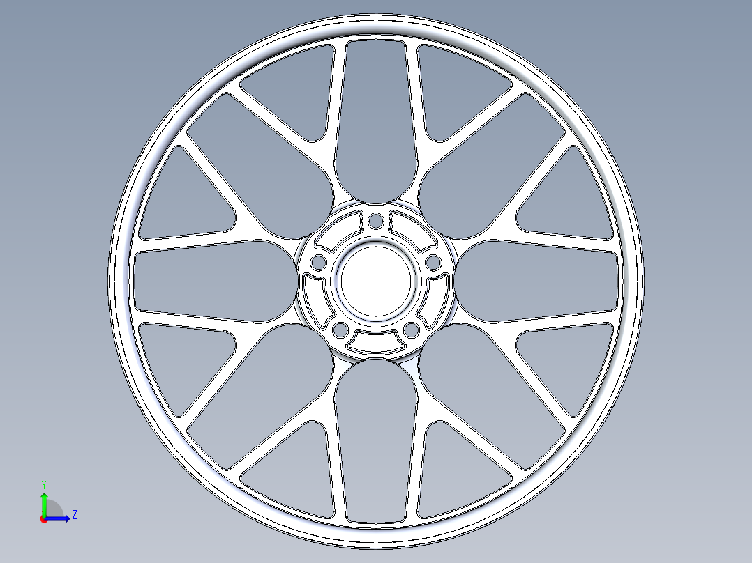 轮毂模型3D模型左视图