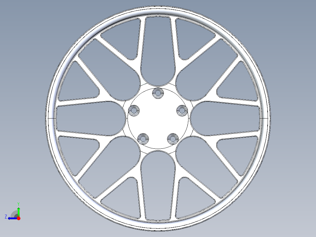 轮毂模型3D模型右视图