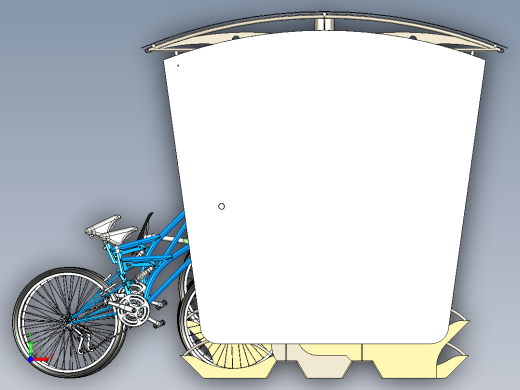 自行车亭停车棚3D数模图纸 STEP格式前视缩略图
