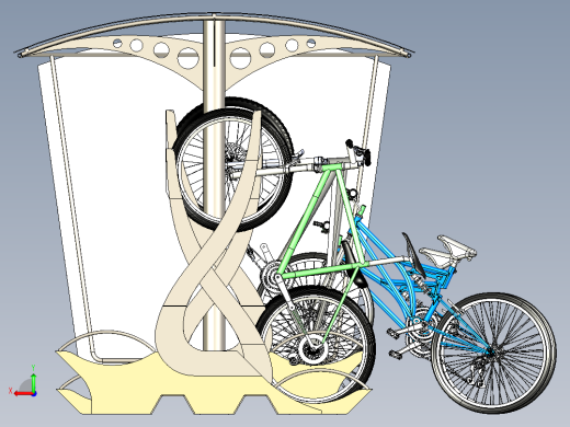 自行车亭停车棚3D数模图纸 STEP格式后视缩略图