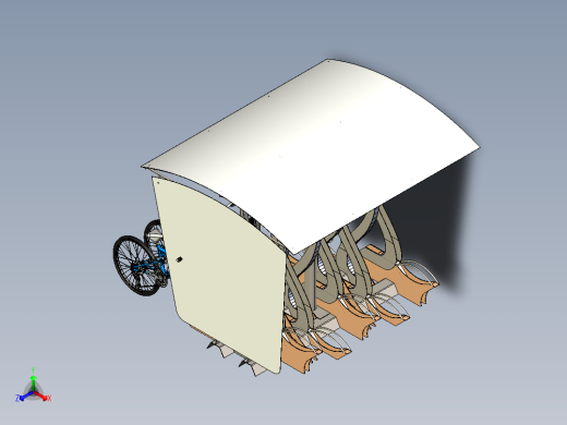 自行车亭停车棚3D数模图纸 STEP格式正等轴测缩略图