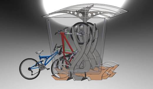 自行车亭停车棚3D数模图纸 STEP格式缩略图